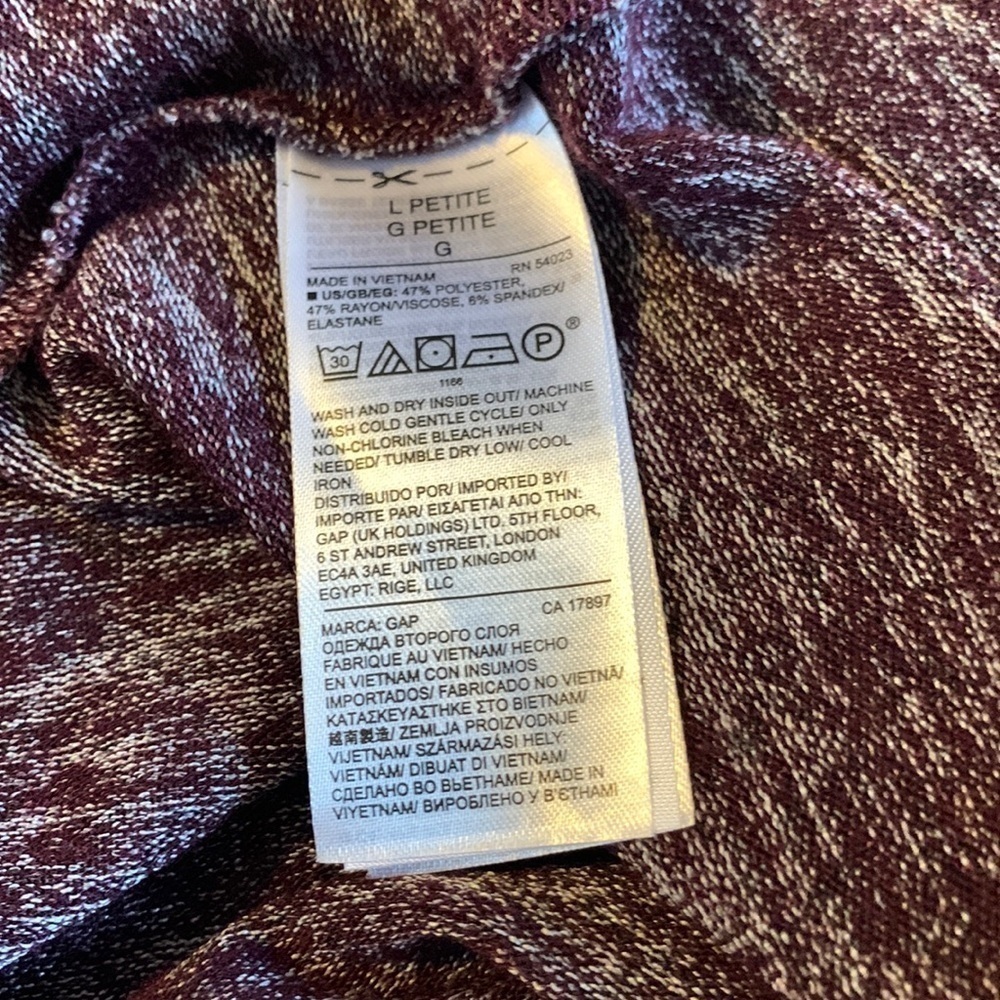 GAP Softspun Space dye Cowl Neck Dress/Tunic Size Large Petite NWOT - Picture 4 of 5
